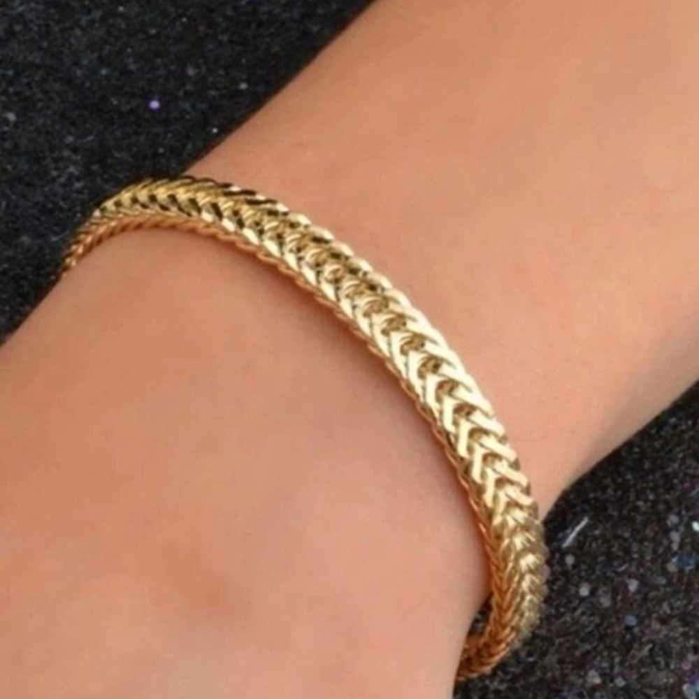 1pc Men's European & American Hip Hop Style Stainless Steel Chain Bracelet - Picture 2 of 5